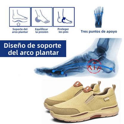 🔥Zapatos ortopédicos de diseño ergonómico⏰ Diseño con soporte para el arco del pie + zapatillas de lona transpirables 👞 Amplia gama de tallas: camina con confianza