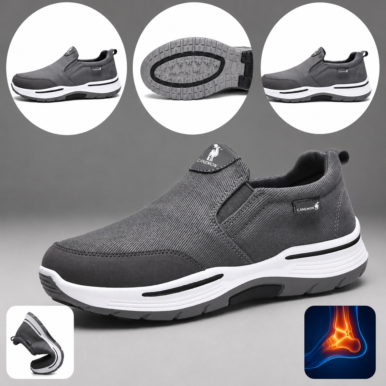 🔥Zapatos ortopédicos de diseño ergonómico⏰ Diseño con soporte para el arco del pie + zapatillas de lona transpirables 👞 Amplia gama de tallas: camina con confianza