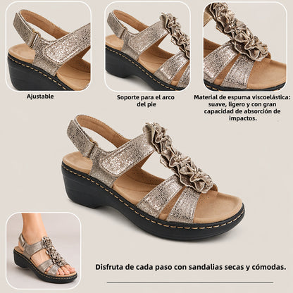 🔥 Sandalias ortopédicas de verano para mujer - Soporte para el arco, tacón plano - Ideales para quienes sufren de fascitis plantar - Caminar con facilidad, comodidad y sin dolor en cada paso ✅