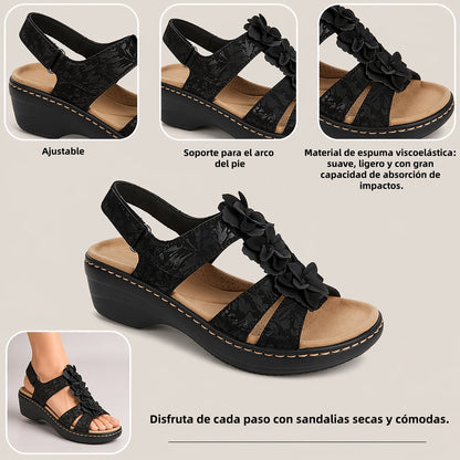 🔥 Sandalias ortopédicas de verano para mujer - Soporte para el arco, tacón plano - Ideales para quienes sufren de fascitis plantar - Caminar con facilidad, comodidad y sin dolor en cada paso ✅