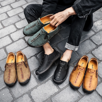 【🎉 60% zniżki przez ograniczony czas, tylko dziś. Nie przegap!】 - Męskie buty ortopedyczne wykonane z australijskiej skóry cielęcej. 👞 Komfort chodzenia i ulga w bólu ✅