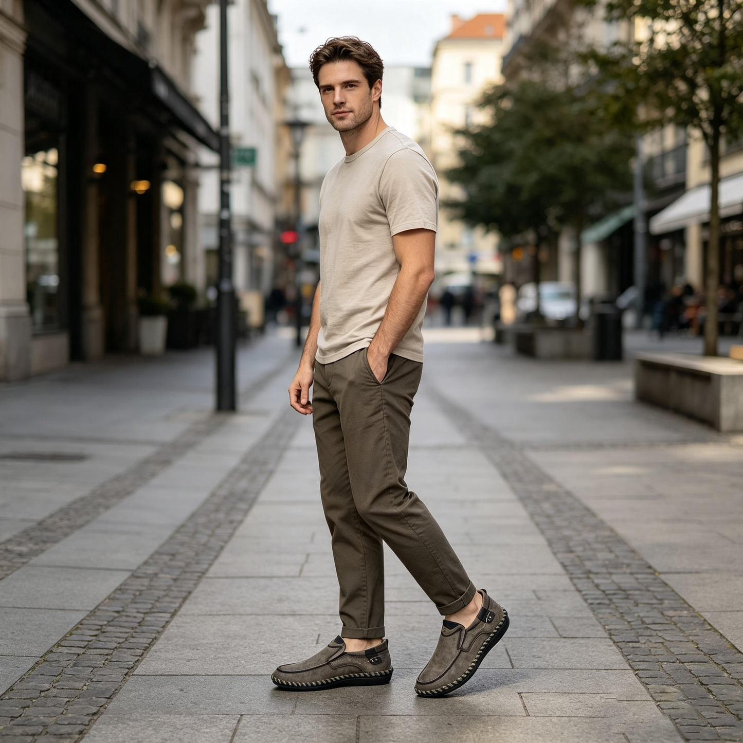 Wygodne buty ortopedyczne — ergonomiczne podparcie łuku stopy, łagodzące ból, szeroki krój, który nie uciska stóp.