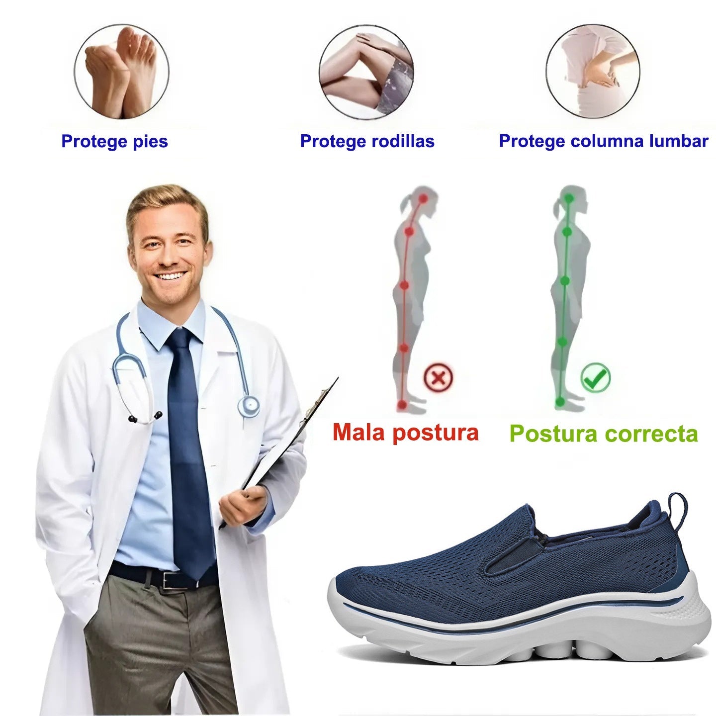 🔥 Zapatos ortopédicos con diseño ergonómico. ⏰ Malla ligera y transpirable. 👞 Tallas completas: camina con confianza