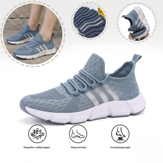 Ortopedyczne buty sportowe z siateczką — z podparciem łuku stopy, łagodzące ból; miękkie i amortyzujące.