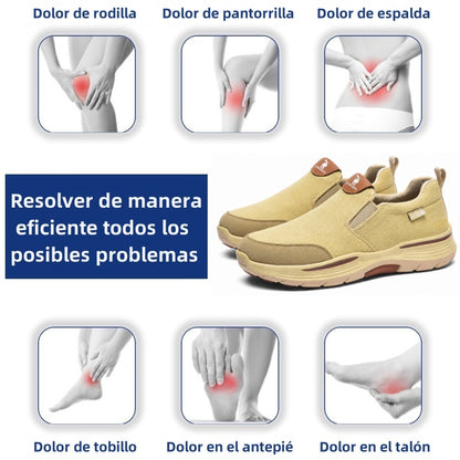 🔥Zapatos ortopédicos de diseño ergonómico⏰ Diseño con soporte para el arco del pie + zapatillas de lona transpirables 👞 Amplia gama de tallas: camina con confianza