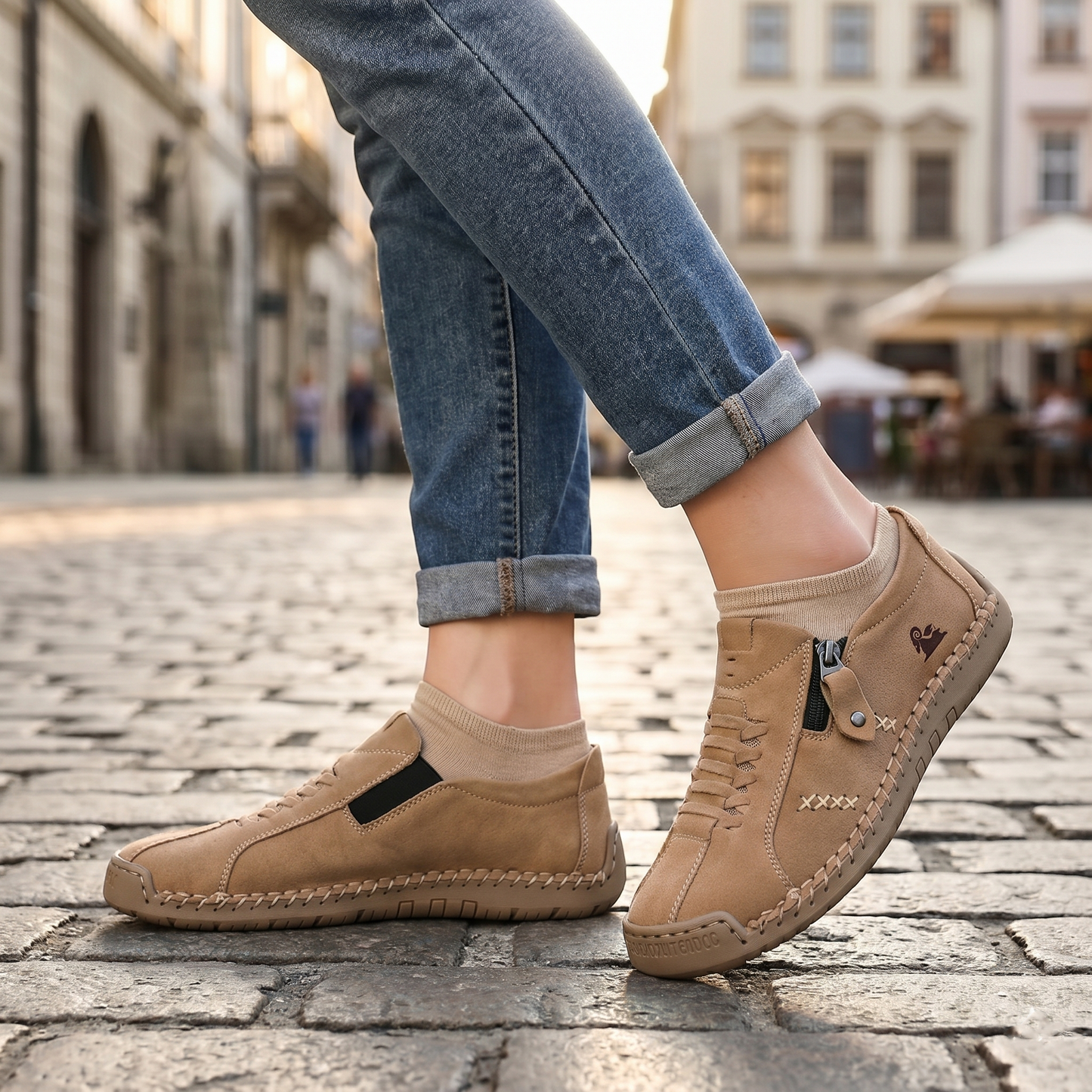 🔥 Dzisiejsza oferta specjalna: 60% zniżki! 🎁 Damskie skórzane mokasyny zapinane na suwak, wygodne, ergonomiczne buty, wsuwane, codzienne buty do chodzenia
