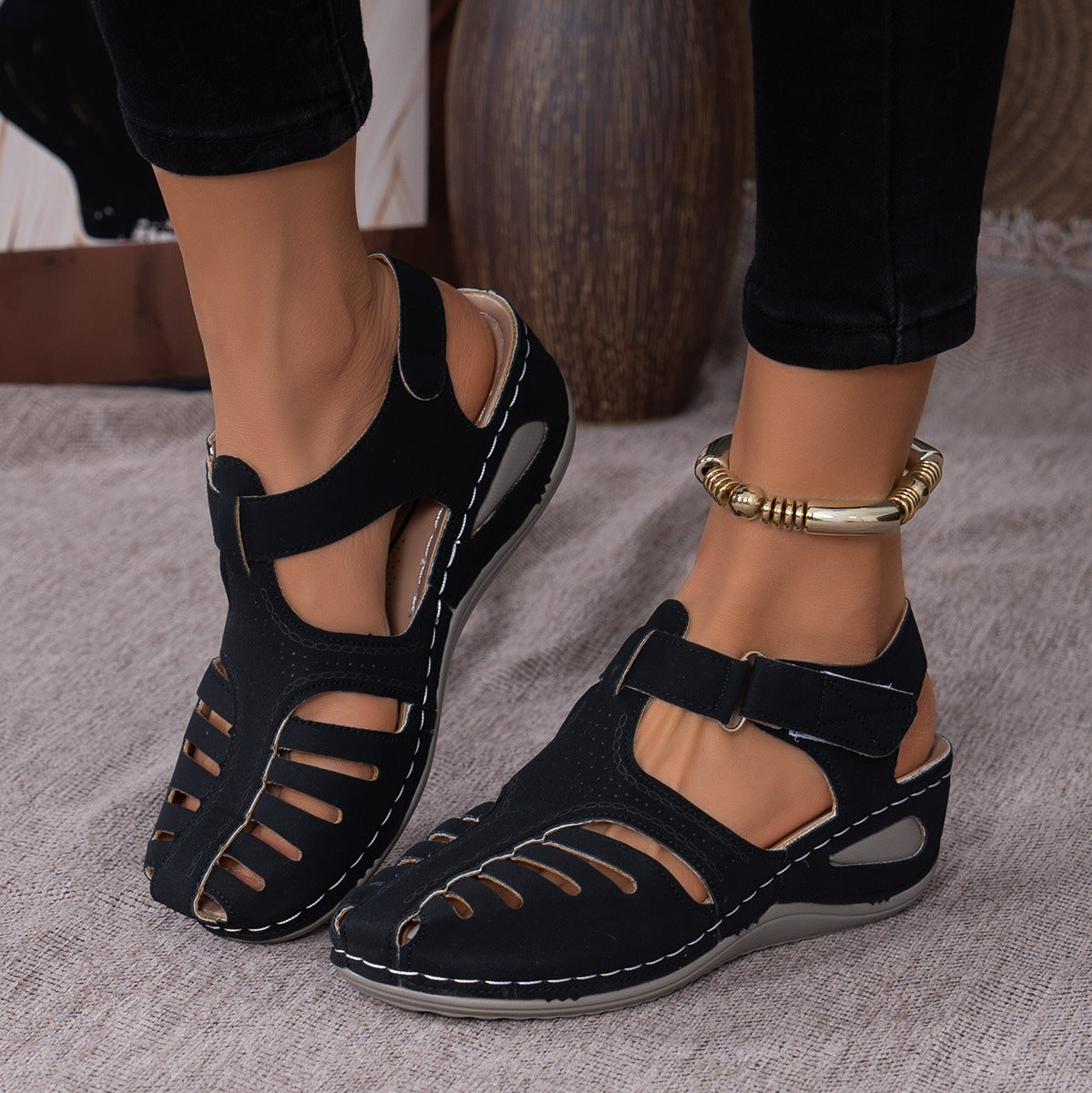 🎁Oferta por tiempo limitado: 30% de descuento🔥 Sandalias ajustables de punta abierta: elegantes y cómodas, protegen tus pies✅ Disponibles en varias tallas
