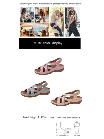 (🔥Specjalna oferta letnia - 50% zniżki, bezpłatna dostawa!) Klasyczne letnie damskie sandały ortopedyczne, łączące w sobie wsparcie i oddychalność✅ Zmniejszają nacisk podczas chodzenia, dzięki czemu stają się łatwiejsze i wygodniejsze.