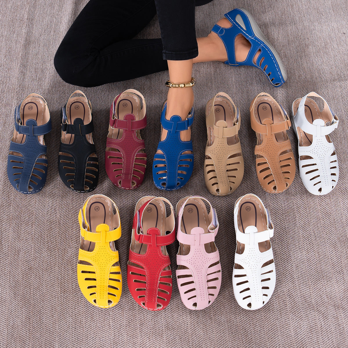🎁Oferta por tiempo limitado: 30% de descuento🔥 Sandalias ajustables de punta abierta: elegantes y cómodas, protegen tus pies✅ Disponibles en varias tallas