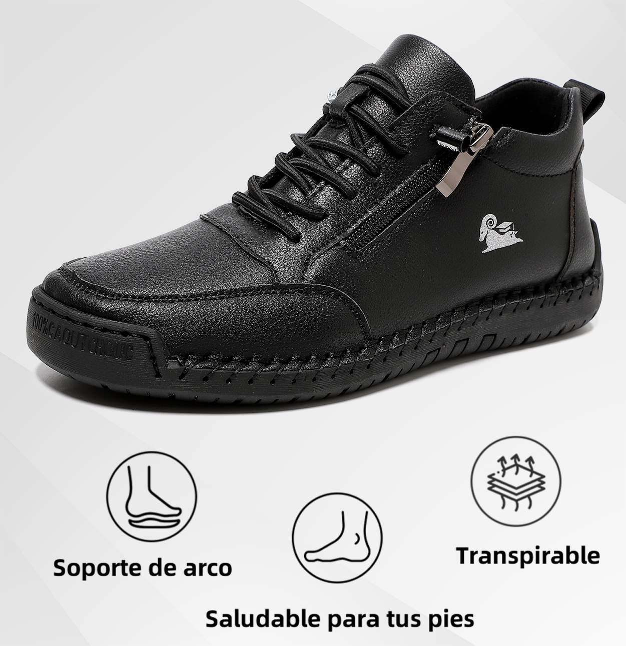 (🔥 50% de descuento - ¡No te lo pierdas!) Zapatos de piel de becerro seleccionados - Zapatos ortopédicos - 👞 - Duraderos, antideslizantes e impermeables (soporte de arco, alivio del dolor, unisex)