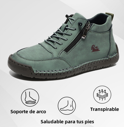 (🔥 50% de descuento - ¡No te lo pierdas!) Zapatos de piel de becerro seleccionados - Zapatos ortopédicos - 👞 - Duraderos, antideslizantes e impermeables (soporte de arco, alivio del dolor, unisex)