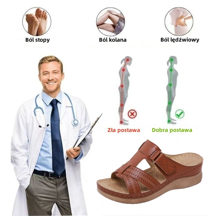 [🎁Dziś połowa ceny - nie przegap] Ergonomicznie zaprojektowane sandały ortopedyczne - bezbolesne chodzenie 👞 sprawiają, że chodzenie jest bardziej komfortowe