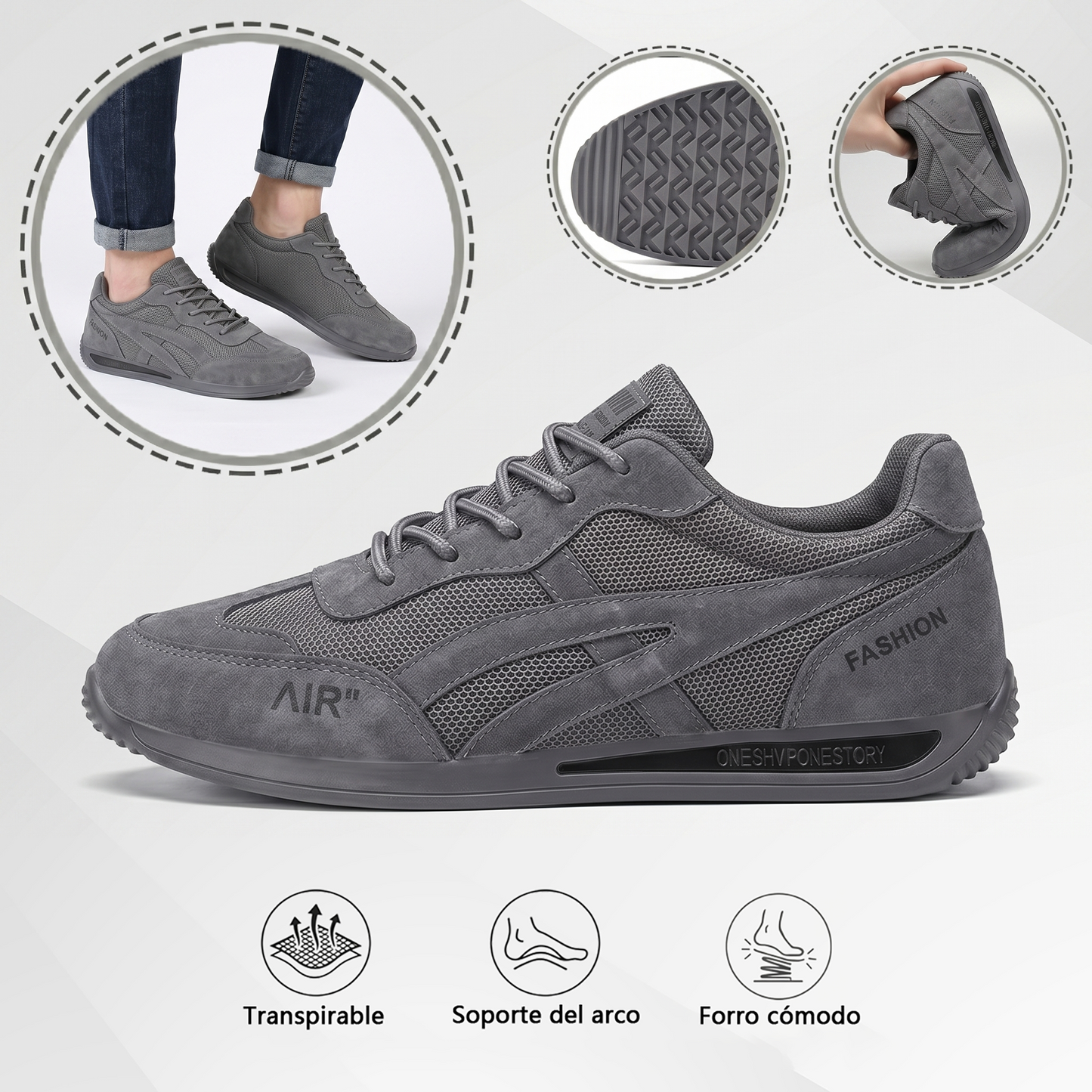 🔥 ¡Oferta especial de hoy con un 60% de descuento 🎁 Zapatos ortopédicos para caminar de hombre ✅ Transpirables y antideslizantes - ¡Dile adiós al dolor de pies y disfruta de comodidad todo el día!