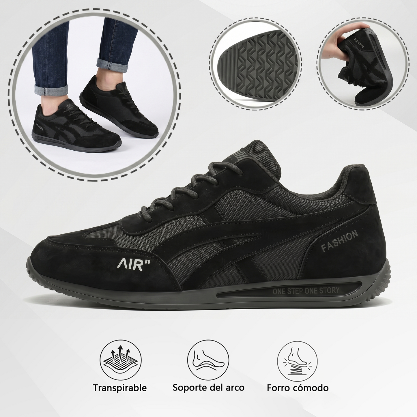 🔥 ¡Oferta especial de hoy con un 60% de descuento 🎁 Zapatos ortopédicos para caminar de hombre ✅ Transpirables y antideslizantes - ¡Dile adiós al dolor de pies y disfruta de comodidad todo el día!