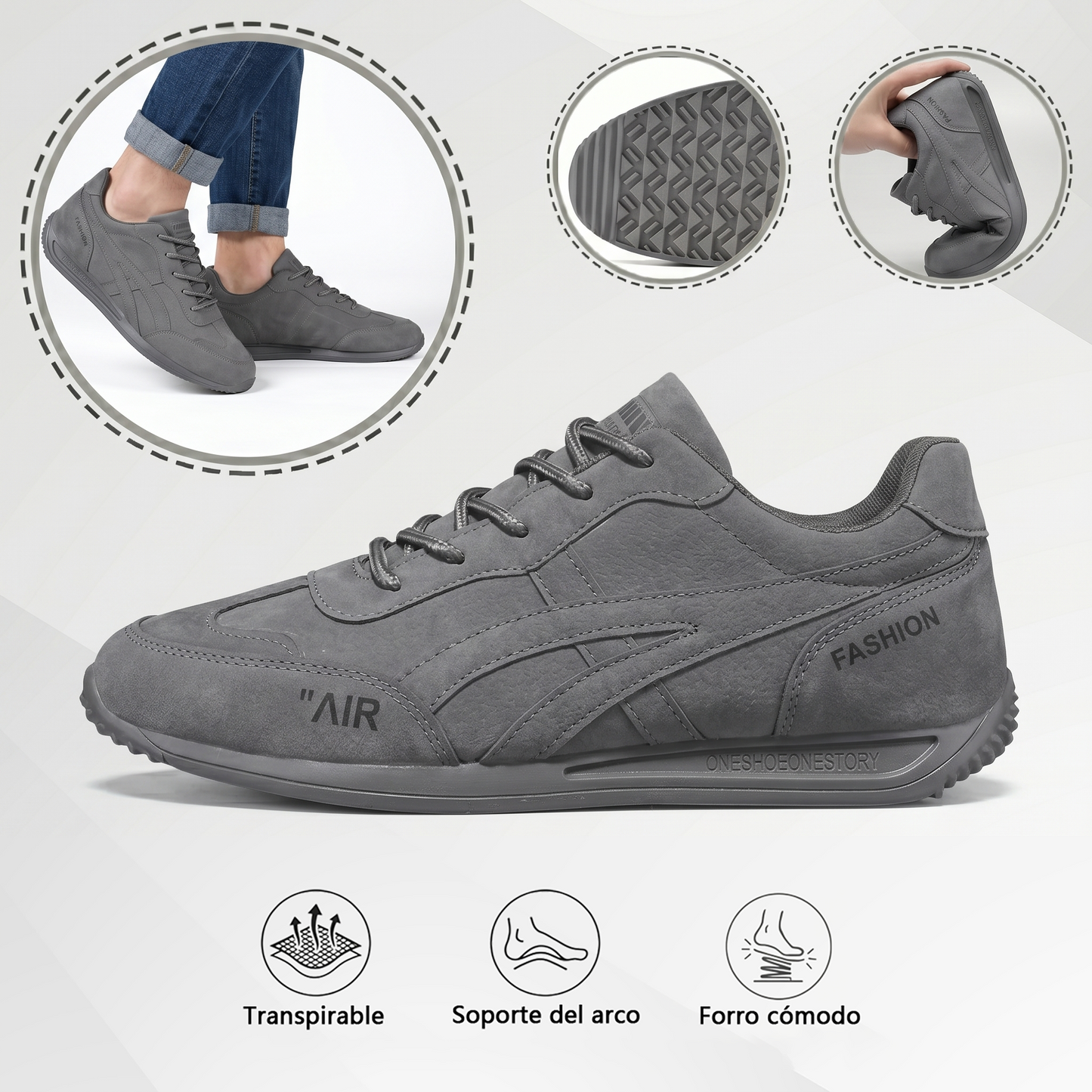 🔥 ¡Oferta especial de hoy con un 60% de descuento 🎁 Zapatos ortopédicos para caminar de hombre ✅ Transpirables y antideslizantes - ¡Dile adiós al dolor de pies y disfruta de comodidad todo el día!