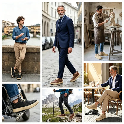 🔥 Męskie buty ze skóry cielęcej, ręcznie robione w Australii 👞 Inteligentne uśmierzanie bólu, łatwe zakładanie i zdejmowanie ✅ W pełni korygujące: wodoodporne i antypoślizgowe