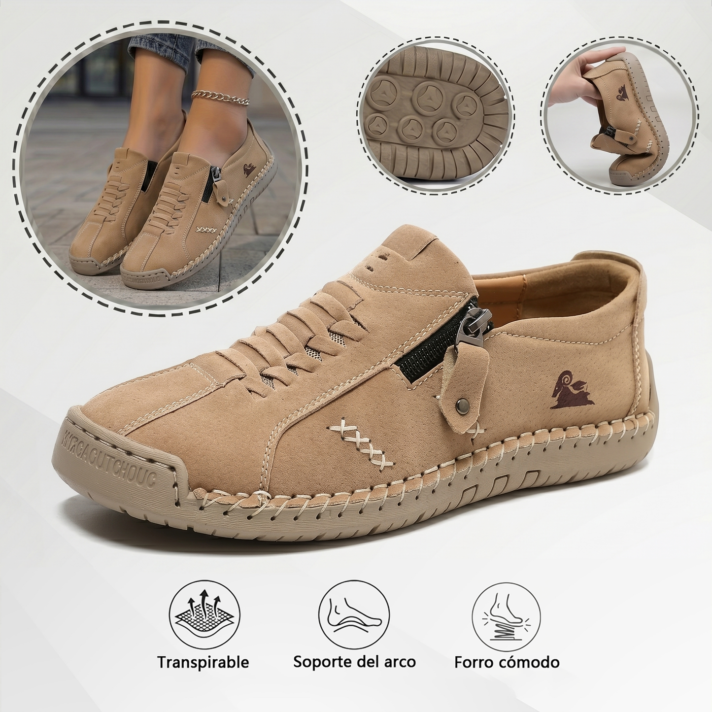 🔥 Dzisiejsza oferta specjalna: 60% zniżki! 🎁 Damskie skórzane mokasyny zapinane na suwak, wygodne, ergonomiczne buty, wsuwane, codzienne buty do chodzenia