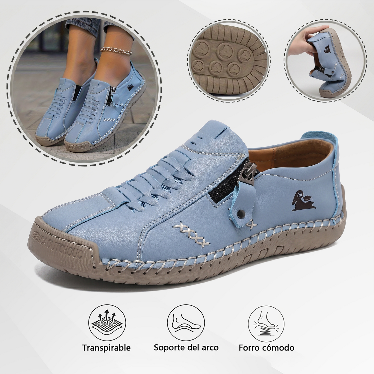 🔥 Dzisiejsza oferta specjalna: 60% zniżki! 🎁 Damskie skórzane mokasyny zapinane na suwak, wygodne, ergonomiczne buty, wsuwane, codzienne buty do chodzenia
